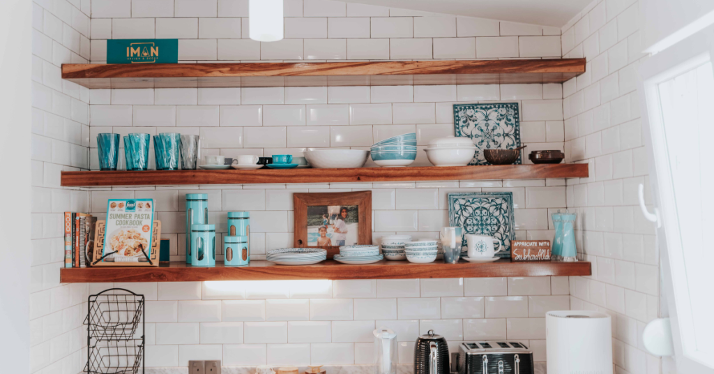 Floating Shelves in Kitchen