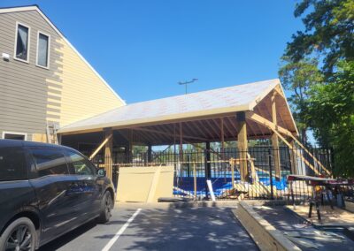 Decking Going Onto the New Pavilion Roof in Spring