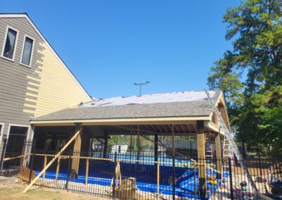 New Shingle Roof on the Timber framed Pavilion in Spring