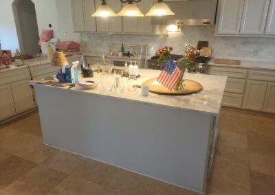 Custom Kitchen Island with Pendant Lighting the Woodlands