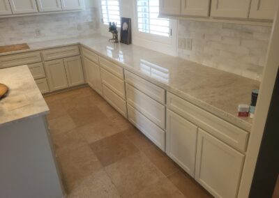 Custom Cream Cabinetry and Stone Counters