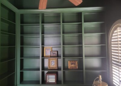 Custom Green Built in Library Wall