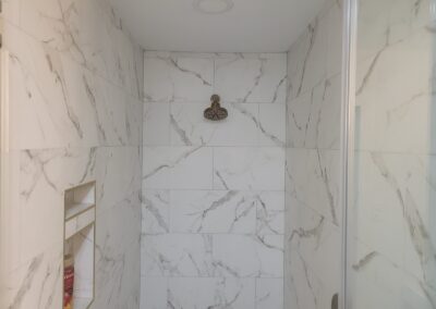 Marble tile Walk in Shower